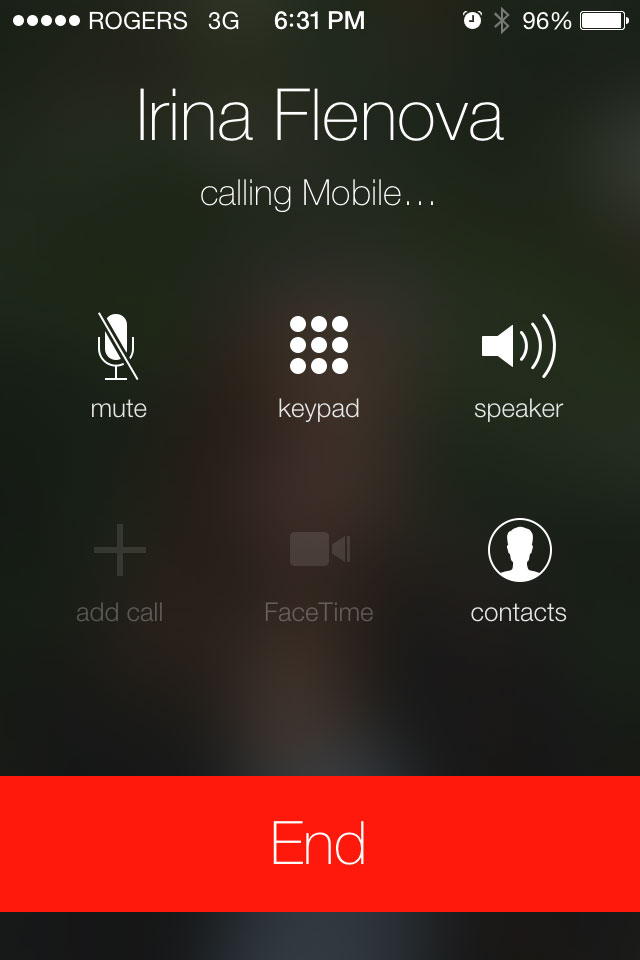 iOS 7 звонки